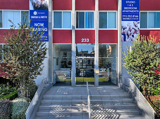 Front Entrance at Chateau La Fayette, California, 90057