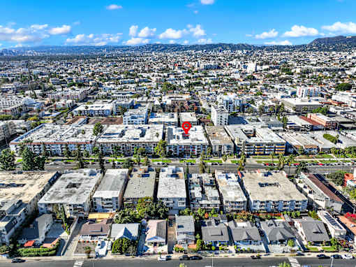 Aerial Cityscape View at Chateau La Fayette, Los Angeles, CA, 90057