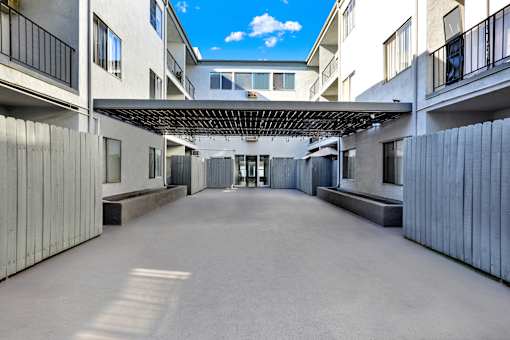Large Courtyard at Chateau La Fayette, California