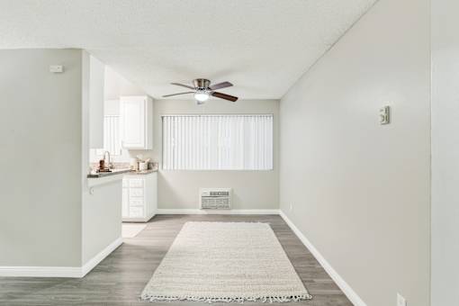 Empty Room and Kitchen View at La Fayette Marquis, California, 90057