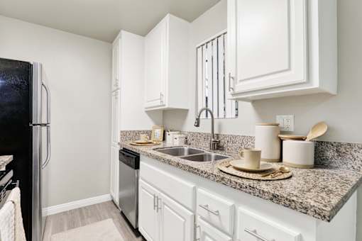 Furnished Kitchen at La Fayette Marquis, Los Angeles, CA