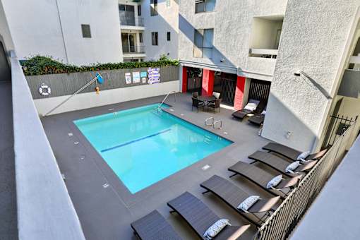 Pool With Lounge Chairs at City Park View, Los Angeles