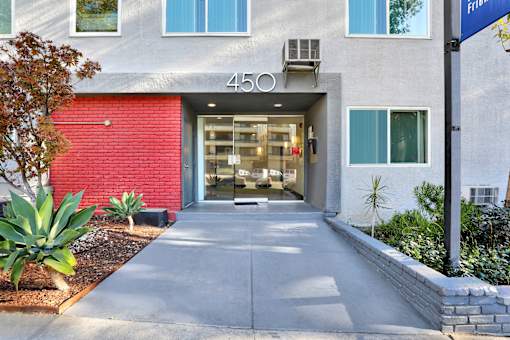 Beautiful Entrance of the building at La Fayette Marquis, California, 90057
