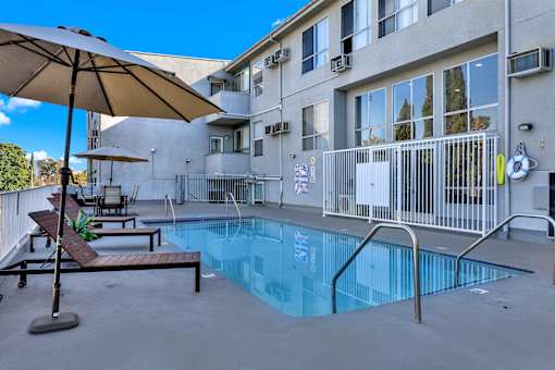 Clear Blue Pool at Oxnard Plaza, California