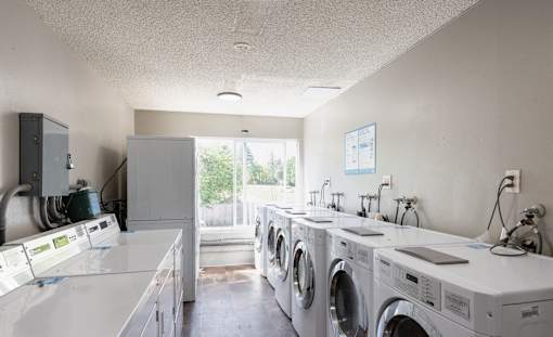 Washing machines in a laundromat at The Ridge at Bellevue, Bellevue, WA, 98005