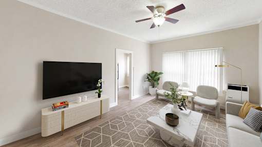 Living Room at Hobart Apartments, Los Angeles, CA, 90029