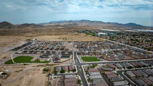 Aerial View of The Reserve at Westpark community of single family homes for lease in Buckeye Arizona