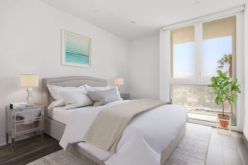 Bedroom at The Lucky Apartments, Culver City, 90066