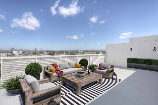Roof top at The Lucky Apartments, Culver City, CA, 90066