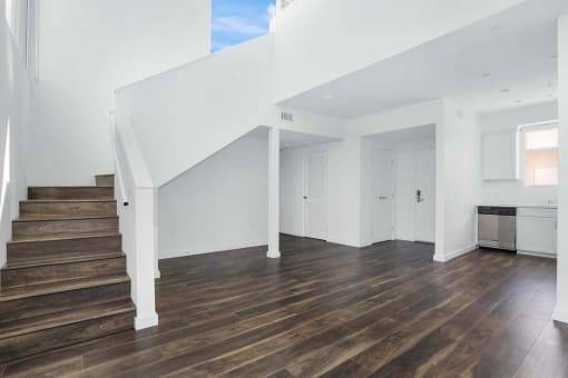 Wooden flooring at The Lucky Apartments, Culver City