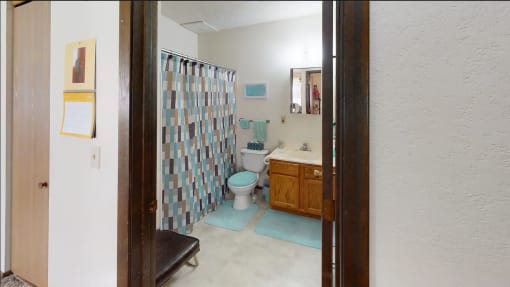 a bathroom with a toilet and a sink and a shower