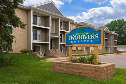 the residences at two rivers apartments entrance sign