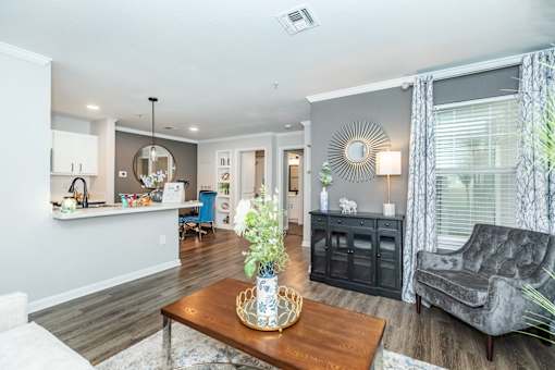 Living Room and Kitchen at Oxbow Hill Country, Texas, 78006