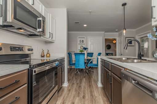 Kitchen with Stainless Steel Appliances  at Oxbow Hill Country, Texas, 78006