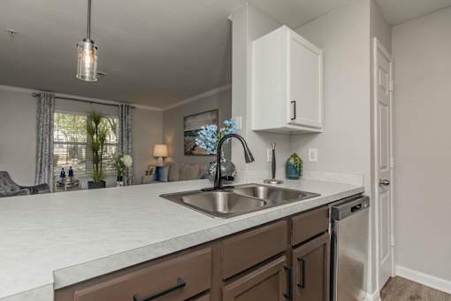 Modern Kitchen with Sink at Oxbow Hill Country, Boerne, Texas