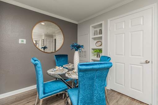 Dining Room with Table and Chairs at Oxbow Hill Country, Texas, 78006
