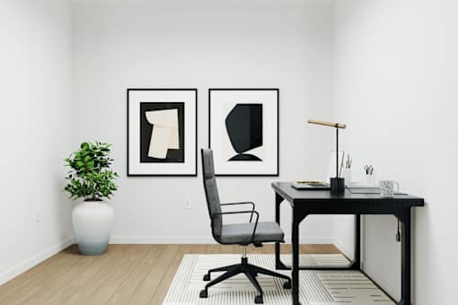Cozy den designed for both productivity and comfort