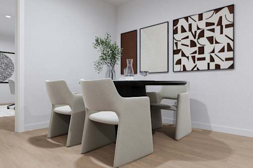 Modern dining space with elegant interior details