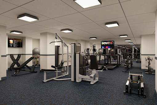 Modern fitness center equipped for your daily workout routine.