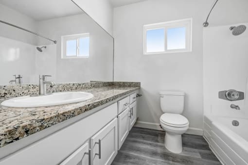 a bathroom with a sink and a toilet