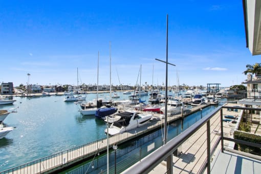 the view of the marina from the balcony