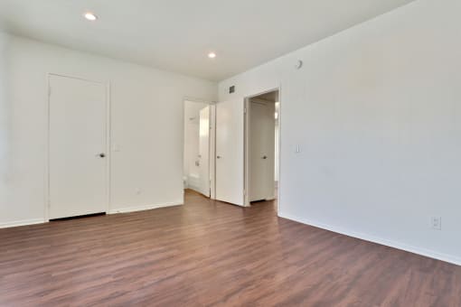 Bedroom With Recessed Lights, Walk In Closet