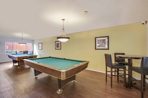 Recreation Room with billiards, wood-inspired floors