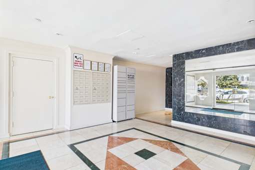 A white door with a sign above it.