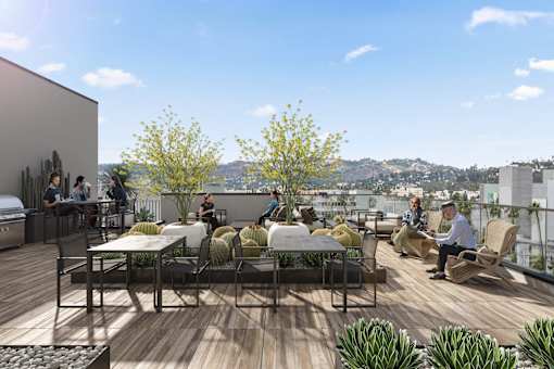 Two beautiful roof top decks with amazing views at Skylar At Sunset, Los Angeles, 90027 