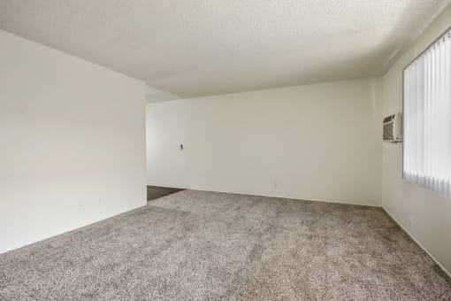 Living room with carpeted floors