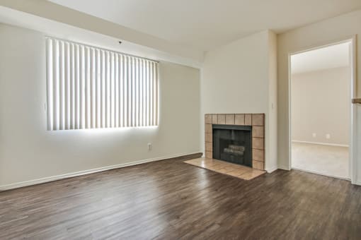 Fireplace with Wood inspired Flooring