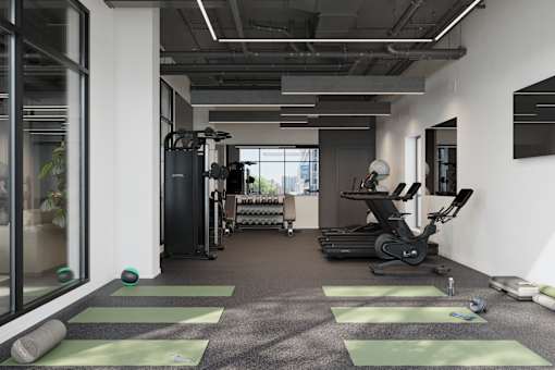 Space for yoga at Skylar At Sunset, Los Angeles California 