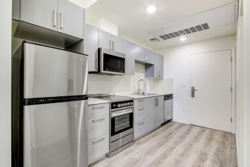 Kitchen at SkyLA Tower Apartments