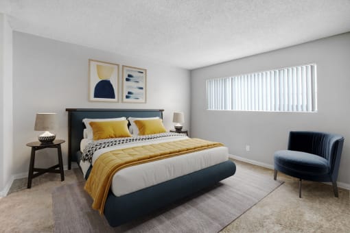 the preserve at ballantyne commons apartment bedroom with bed