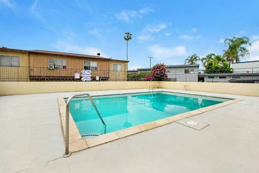 the swimming pool at our apartments