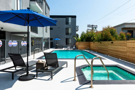 our apartments showcase an unique swimming pool