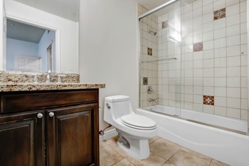 a bathroom with a toilet and a bathtub