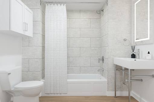 Elegant bathroom with refined details and updated features