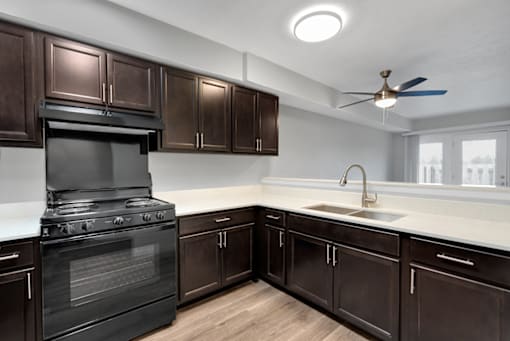 ADA-compliant kitchen in a 1-bedroom, 1-bathroom apartment at Briarwood Apartments in Lexington.
