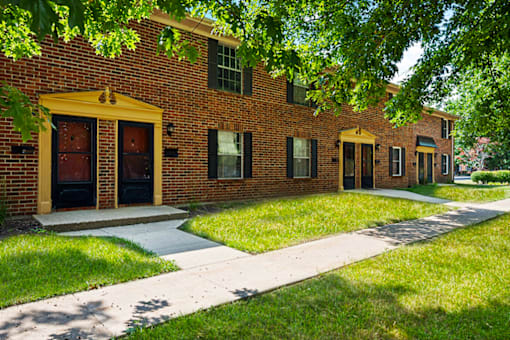 Exterior view of apartment buildings at Carriage House Apartments in La Porte, IN.