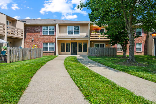 Exterior of an apartment building at Fairington Apartments in Clarksville, Indiana.
