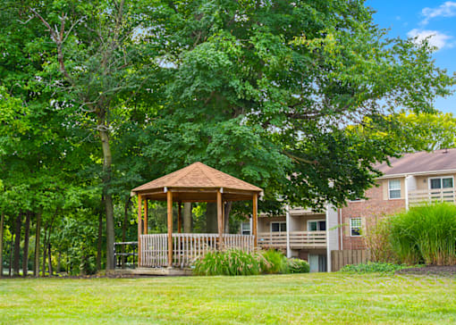 Gazebo at Carriage House Glendale Apartments, providing a peaceful outdoor space for relaxation.