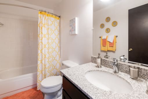 Bathroom in a 2 bedroom apartment at Addison on Main