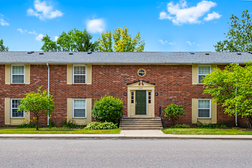 Exterior view of Colonial Square Apartments, showcasing the building's design.