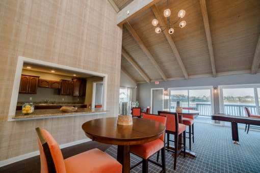 Somerset Lakes Clubhouse with Ample Seating and Tables