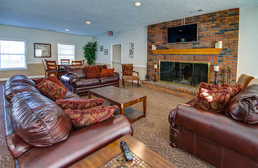 Clubhouse seating with access to cable tv.