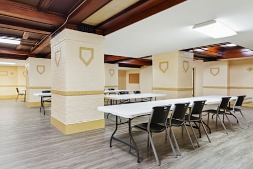 Community room at Fowler Apartments in Lafayette, IN.