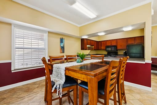 Community room kitchen at Carriage House Apartments, Muncie, IN