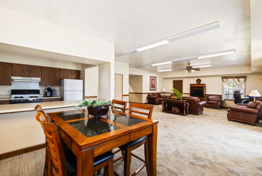 Community room at Richfield Apartments in Fort Wayne, featuring cozy seating and a welcoming atmosphere for residents.