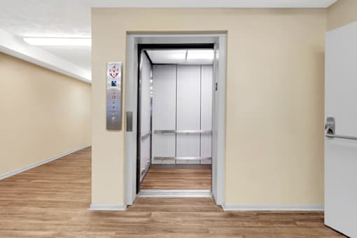 Elevator at Briarwood Apartments in Lexington.